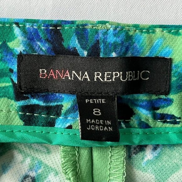 Banana Republic Avery Straight Fit Floral Ankle Pant Size 8 Petite Tropical New - Picture 11 of 14